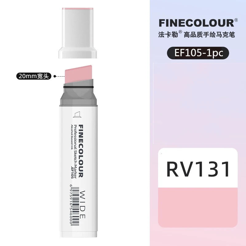 Finecolour 20mm Wide Markers Alcohol Line Sketching Art Markers Pen Drawing School Art Supplies EF105