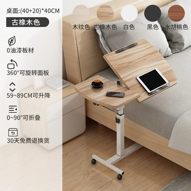 Foldable Height Adjustable Movable Computer Desk Stand Floor Lazy Bedside Table Multi Purpose Reading Puzzle Rack