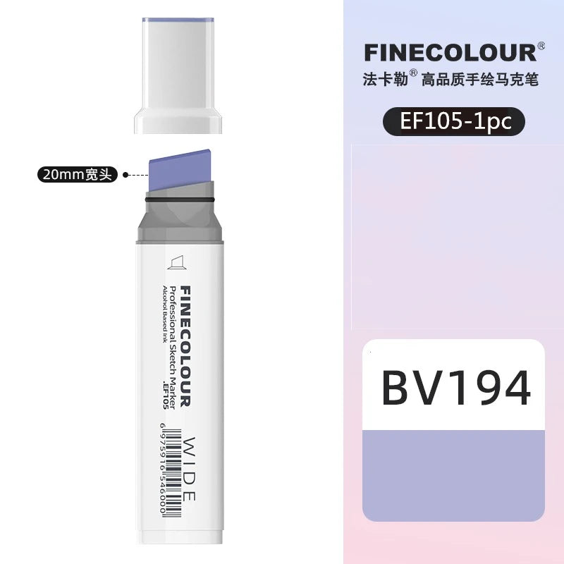 Finecolour 20mm Wide Markers Alcohol Line Sketching Art Markers Pen Drawing School Art Supplies EF105