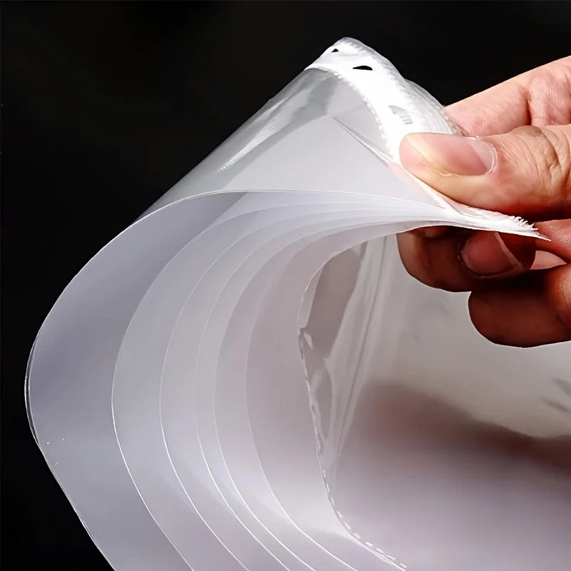 50/100pcs Clear A4 Plastic File Folders - 11-Hole 3-Ring Binder Compatible, Durable PP Document Sleeves for Office, School, Home