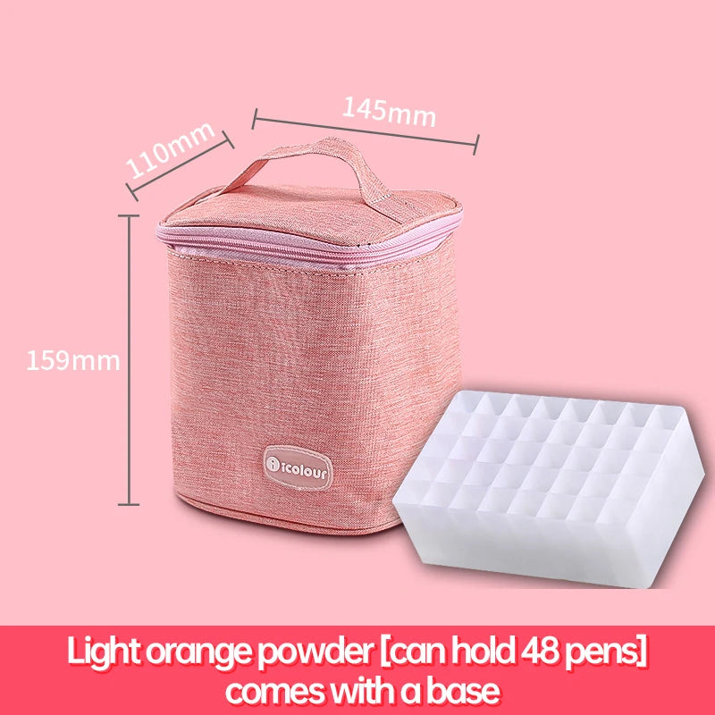 Icolour Zipper Marker Pen Case Larger Capacity Art Markers Canvas Storage Bag 36/48/60/80/168/240pcs Portable Marker Pen Holder