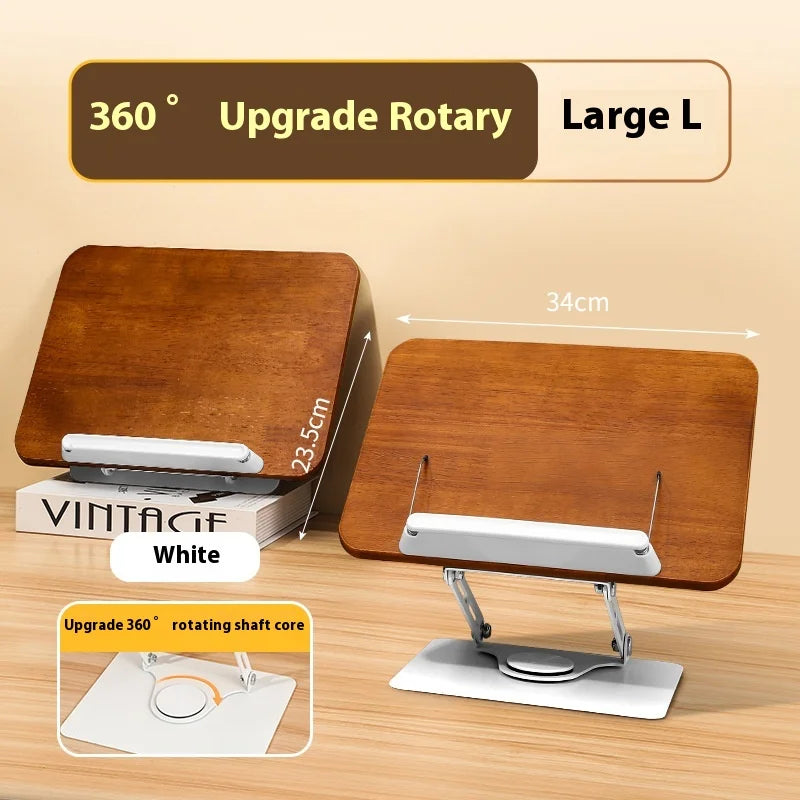 Solid Wood Reading Rack Adjustable Rotating Desktop Stand for Students and Kids Oak Book Holder Book Reading Stand Laptop stand