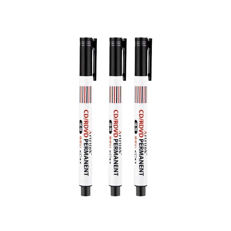 3Pcs Oil-Based Markers Pen Quick-Drying Non-Erasable for CD Glass Courier Box Metal Graffiti Painting
