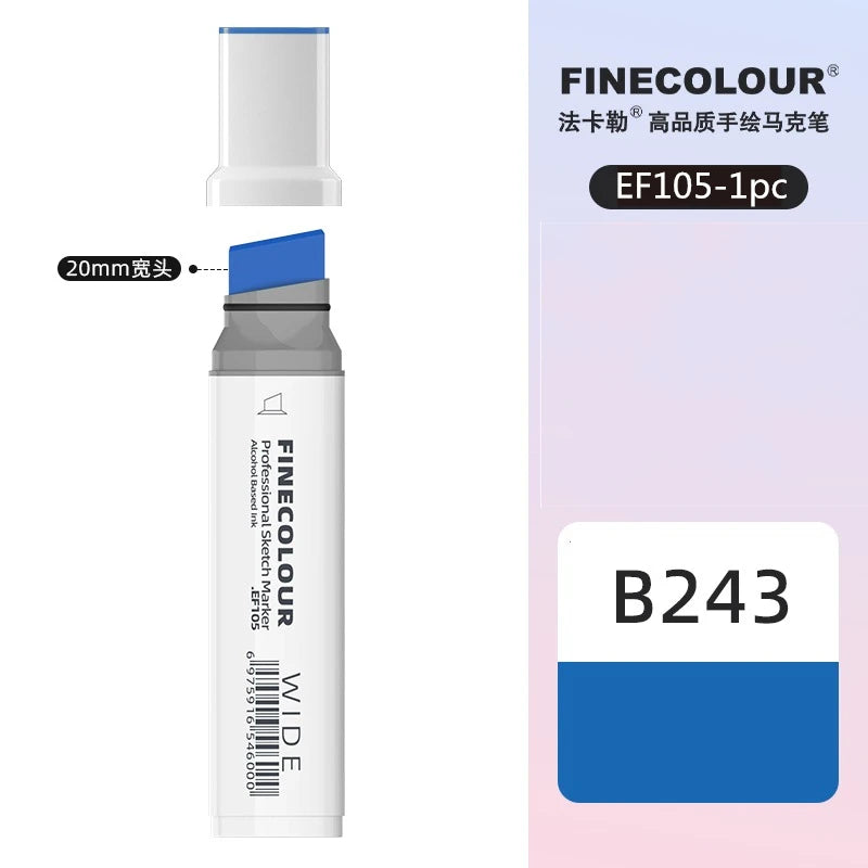 Finecolour 20mm Wide Markers Alcohol Line Sketching Art Markers Pen Drawing School Art Supplies EF105