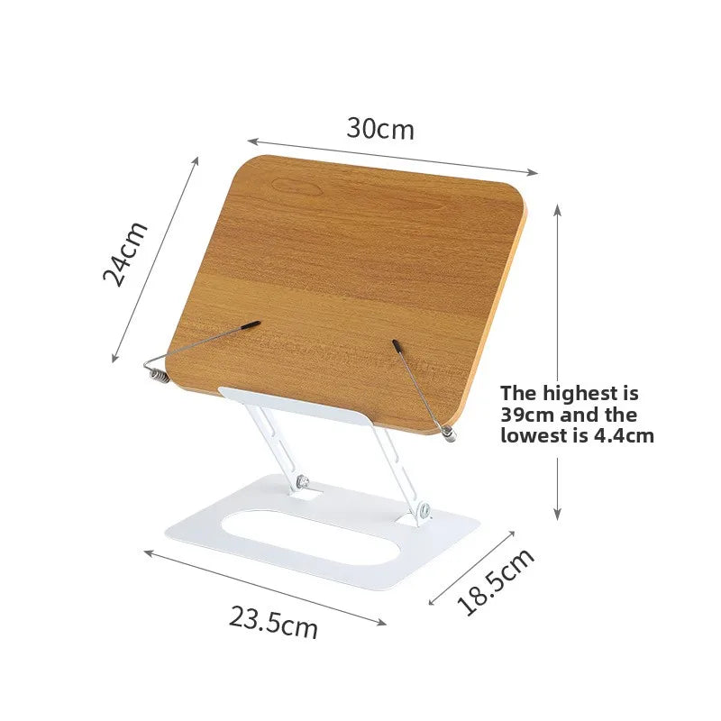 Rotating Wood Grain Reading Stand Reading Stand Children's Bookshelf Learning Multi-functional Lifting Notebook Support Stand