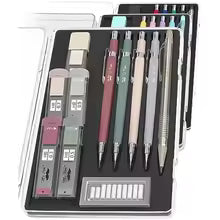 Precision Art Mechanical Pencil Set (0.3, 0.5, 0.7, 0.9, 2.0mm) with 5 Lead Refills & 10 Erasers