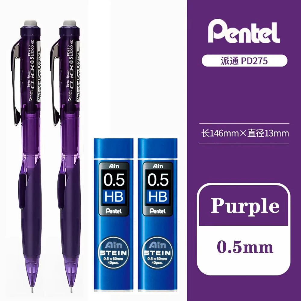 Pentel Mechanical Pencil PD275 Side Pressing Out Lead Writing Is Not Easy To Break The Core Cute School Supplies Stationery