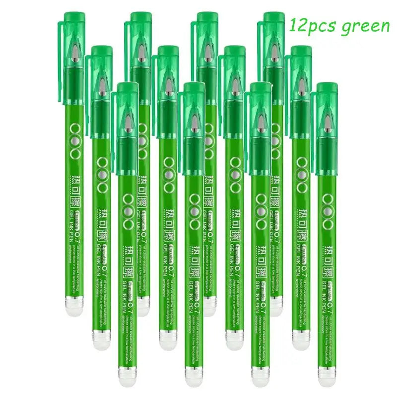 4-12PCS Heat Erasable Pens, Bullet Nib, Colored Heat Sensitive Erasable Gel Pen,  0.7MM Smooth Writing, Black Blue Red Green Ink