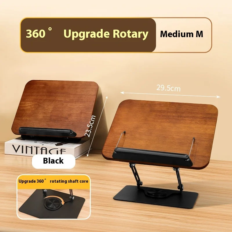 Solid Wood Reading Rack Adjustable Rotating Desktop Stand for Students and Kids Oak Book Holder Book Reading Stand Laptop stand