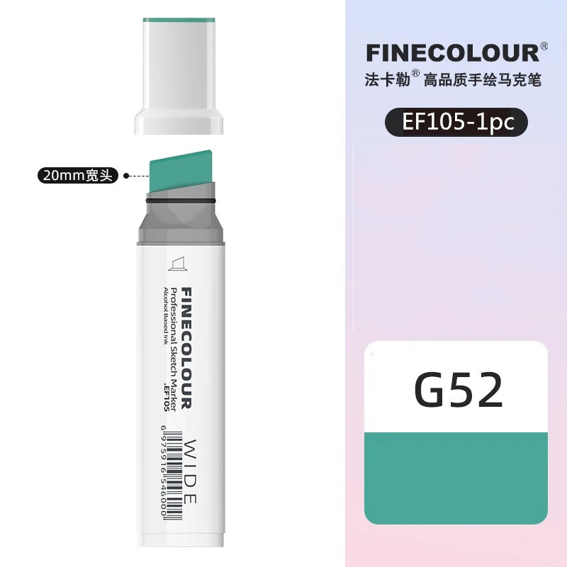 Finecolour 20mm Wide Markers Alcohol Line Sketching Art Markers Pen Drawing School Art Supplies EF105