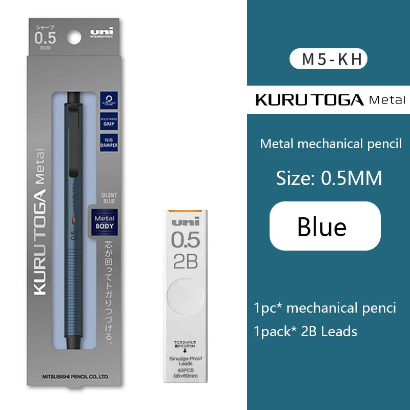 Uni Kuru Toga Wooden Metal Mechanical Pencil M5-KW/KH 0.5MM Heavy Duty Automatic Pencil Back To School Stationery Supplies