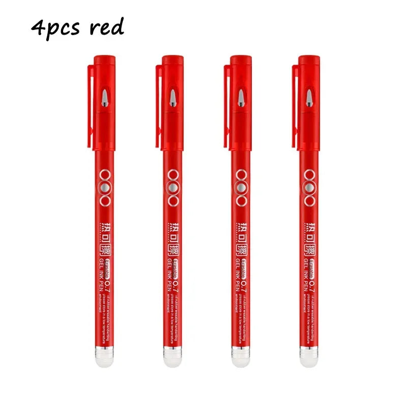 4-12PCS Heat Erasable Pens, Bullet Nib, Colored Heat Sensitive Erasable Gel Pen,  0.7MM Smooth Writing, Black Blue Red Green Ink