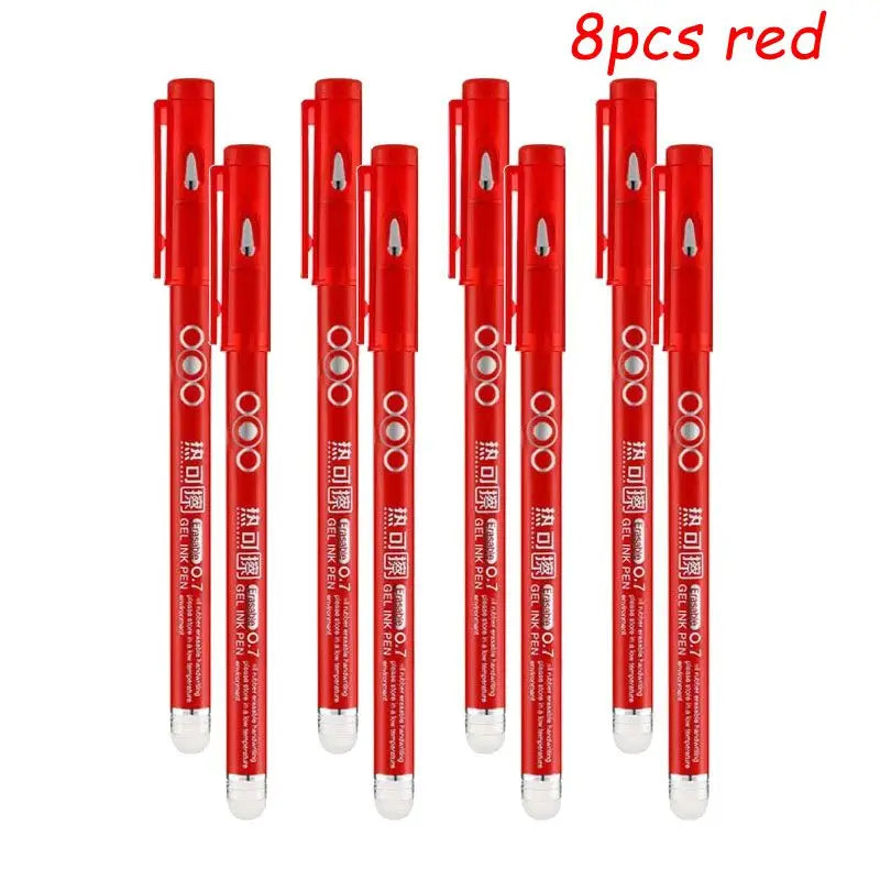 4-12PCS Heat Erasable Pens, Bullet Nib, Colored Heat Sensitive Erasable Gel Pen,  0.7MM Smooth Writing, Black Blue Red Green Ink