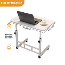 Mobile C-Shaped Standing Desk with Wheels – Height Adjustable Laptop Rolling Workstation for Bed, Sofa & Home Office