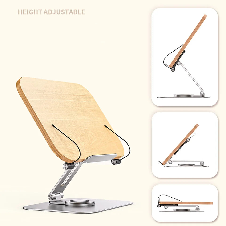Wooden Reading Book Stand Children's Multi-functional Book Lazy Reading Bookshelf Student Desktop Height Adjustable Laptop Stand