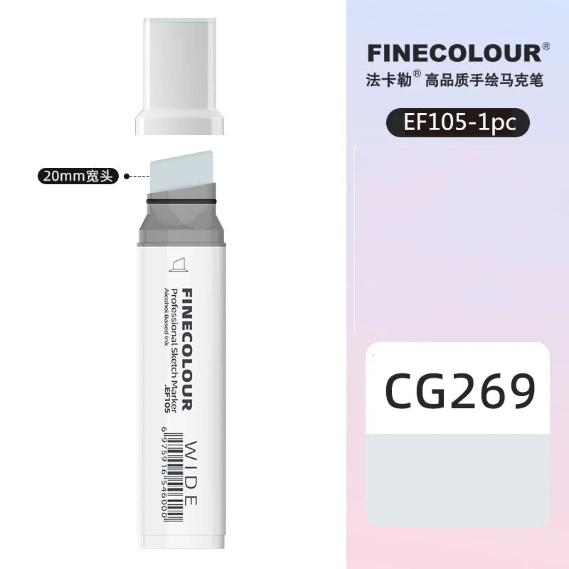 Finecolour 20mm Wide Markers Alcohol Line Sketching Art Markers Pen Drawing School Art Supplies EF105