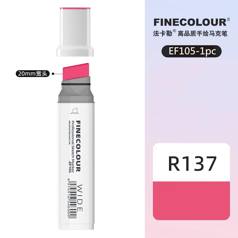 Finecolour 20mm Wide Markers Alcohol Line Sketching Art Markers Pen Drawing School Art Supplies EF105