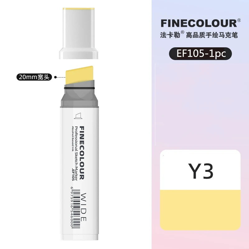 Finecolour 20mm Wide Markers Alcohol Line Sketching Art Markers Pen Drawing School Art Supplies EF105