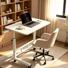Mobile C-Shaped Standing Desk with Wheels – Height Adjustable Laptop Rolling Workstation for Bed, Sofa & Home Office