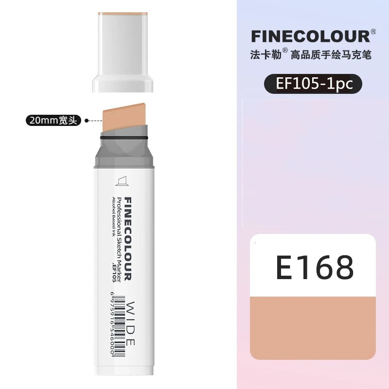 Finecolour 20mm Wide Markers Alcohol Line Sketching Art Markers Pen Drawing School Art Supplies EF105