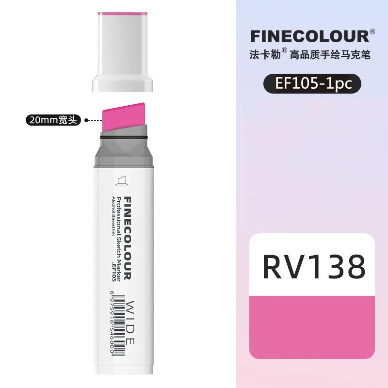 Finecolour 20mm Wide Markers Alcohol Line Sketching Art Markers Pen Drawing School Art Supplies EF105