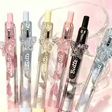 18pcs/set Random Color Butterfly Ballpoint Pen, Smooth Writing and Soft Grip for Office Signature Pen School Stationery Festival Gift, Erfect for Back-To-School Halloween Christmas Party Gifts