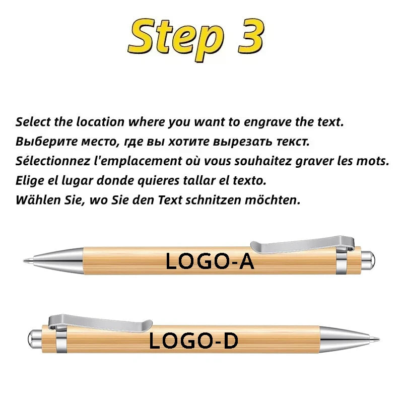 20-200PCS Customizable Bamboo Ballpoint Pens Personalized Company Business LOGO Wood Pen Ideal for School Offices Advertising